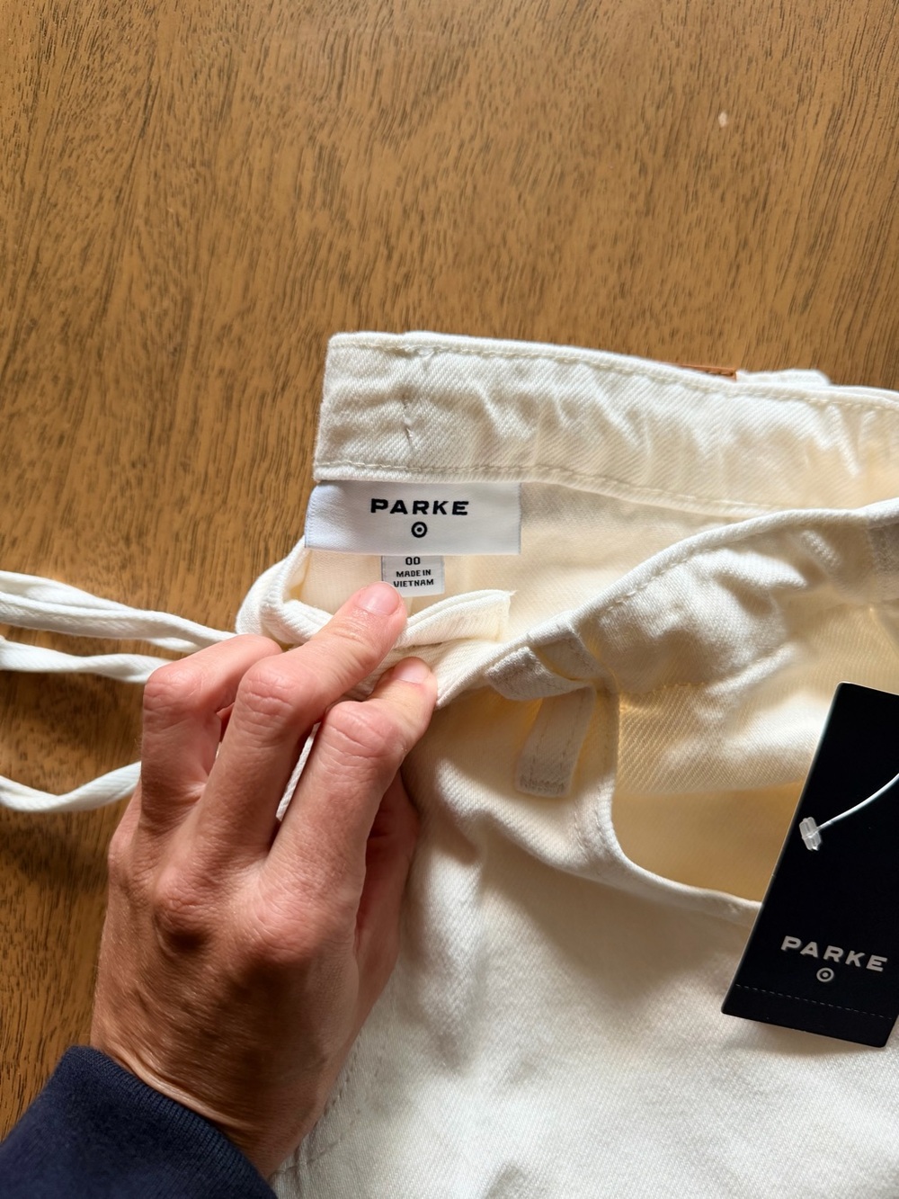 Parke x Target Cream Mid-Rise Drawstring Baggy Jeans - Picture 6 of 6